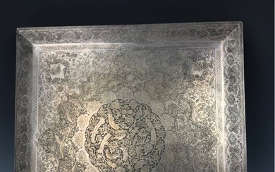 A LARGE PERSIAN STERLING SILVER BOX