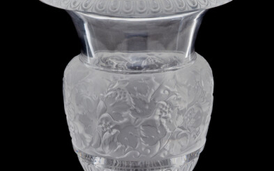 A Lalique Frosted and Molded Glass Vase: Versailles