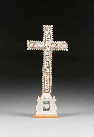 A MOTHER OF PEARL CRUCIFIX Jerusalem, 19th century