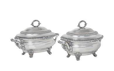 A Pair of George III Silver Sauce-Tureens and Covers by Robert Garrard, London, 1817
