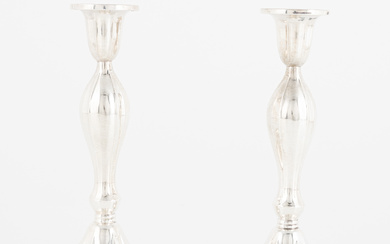 A Pair of Norwegian Silver Candlesticks, mark of Thorvald Marthinsen