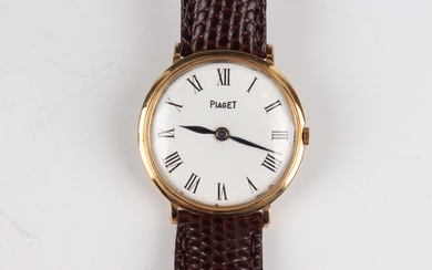 A Piaget 18ct gold circular cased lady's wristwatch, the signed and jewelled 9P caliber movemen