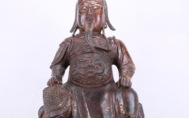 A Precious Gilt-Bronze Figure Of Guan Gong