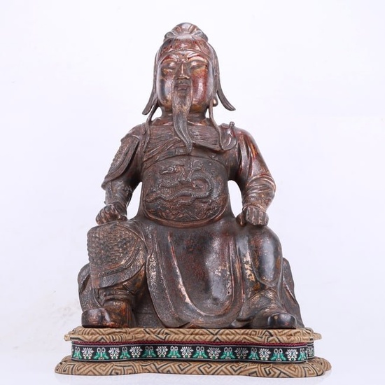 A Precious Gilt-Bronze Figure Of Guan Gong