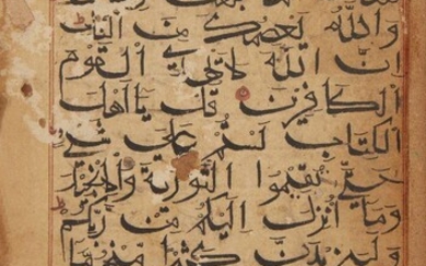 A Qur'an section, India, 15th century, 19ff., Arabic manuscript on...