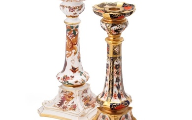 A Royal Crown Derby 1128 Imari tall candlestick, 27cm tall, ...