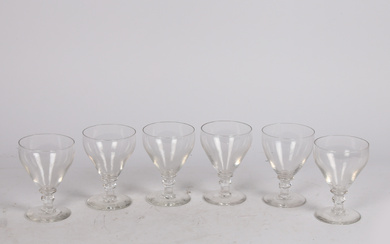 A SET OF SIX 19TH CENTURY GLASS RUMMERS (6).