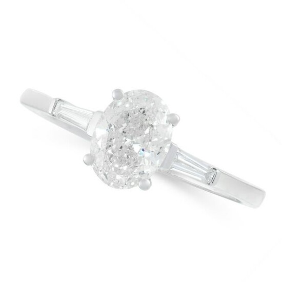 A SOLITAIRE DIAMOND DRESS RING in 18ct white gold, set