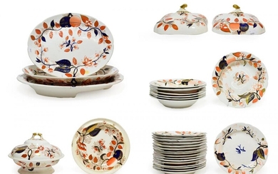 A Spode Porcelain Dinner Service, circa 1820, painted with an...
