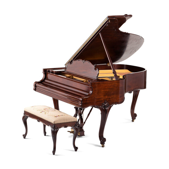 A Steinway and Sons Louis XV Style Walnut Grand Piano