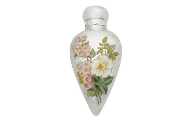 A Victorian sterling silver and enamel scent bottle, London 1893 by Cornelius Desormeaux Saunders and James Francis Hollings (Frank) Shepherd
