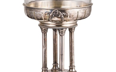 A Viennese silver centerpiece with glass bowl, Master "TP", circa 1910