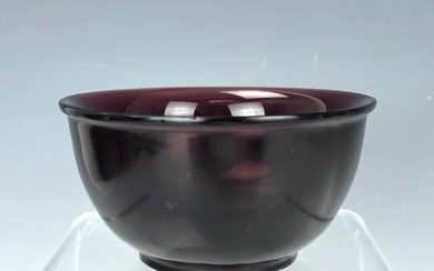 A Vintage Chinese Peking Glass Purple Bowl