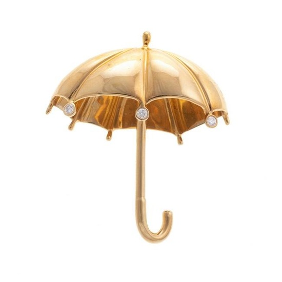 A Vintage Tiffany & Co. Umbrella Brooch