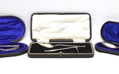 A cased Christening set by Mappin & Webb