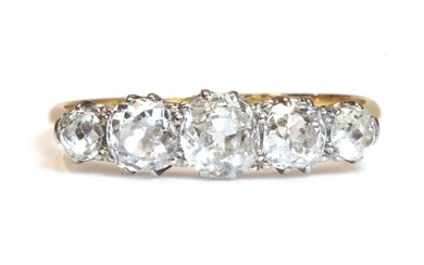 A five stone graduated diamond ring