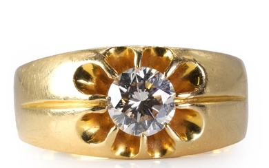 A gentlemen's single stone diamond ring
