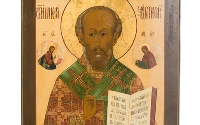 A large Russian icon showing Saint Nicholas, 19th century