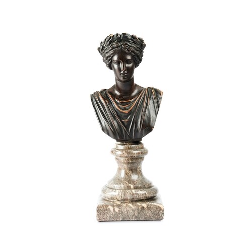A late 19th century Austrian bronzed terracotta bust of a cl...