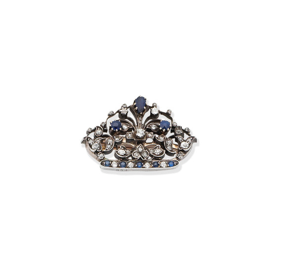 A late 19th century sapphire and diamond giardinetto brooch, French