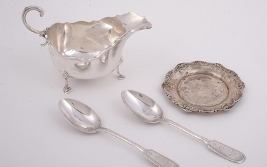 A pair of Russian silver spoons