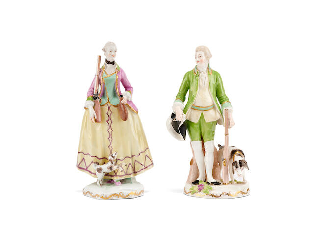 A pair of Vienna figures of Hunters, 1765