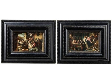 A pair of small Flemish paintings in the manner of Jan
