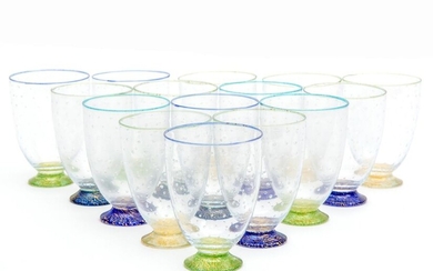 A set of fifteen Murano water glasses