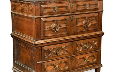 A walnut chest of drawers, late 17th century