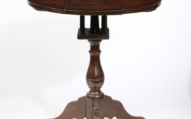 AN EARLY 18TH CENTURY OAK BIRD-CAGE TRIPOD TABLE, ENGLISH, C...
