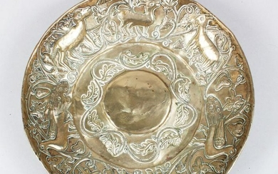 AN USUSUAL POSSIBLY EARLY PERSIAN WHITE METAL BOWL
