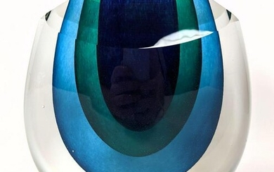 ANTONIO DA ROS Sommerso Glass Sculpture. Italian Art Gl