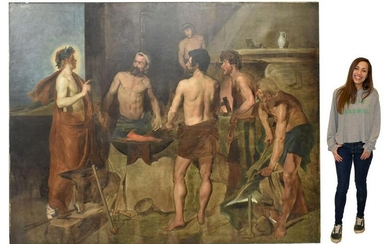 'APOLLO IN THE FORGE' AFTER VELAZQUEZ, 88" x 114"
