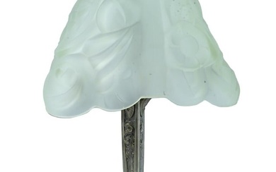 ART DECO STYLE FROSTED GLASS METAL TABLE LAMP