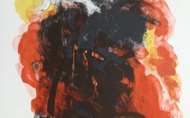 Abraham Rattner, Red Abstract, Lithograph