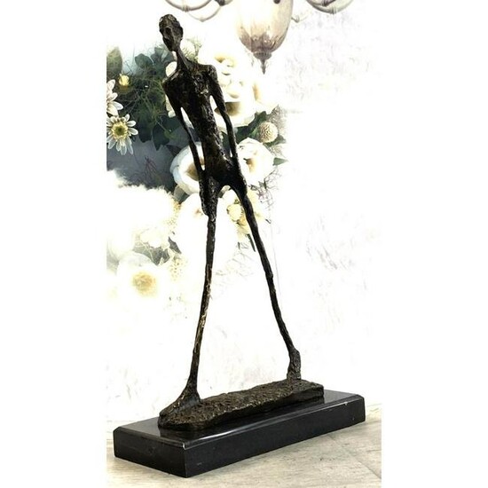 After Giacometi, Walking Man Bronze Sculpture