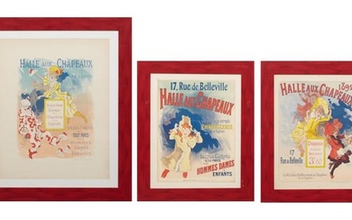 After Jules Cheret (French, 1836-1932), "Halle aux Chapeaux" Advertisements from the 1890s/early