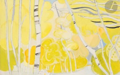 Albert ZAVARO (né en 1925) La Forêt jaune, 1969 Huile sur toile. Signée en bas...