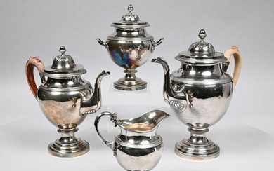 Amer. Silver 4-Piece Tea & Coffee Service,H. Lewis