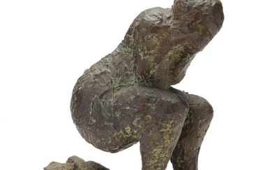 American School (20th c.), Bronze Model of a Crouching Figure
