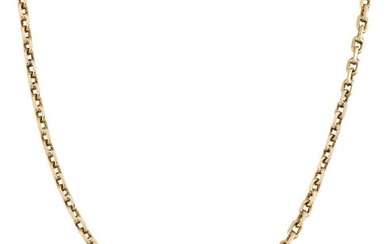 An 18ct gold faceted belcher-link neckchain, 70cm...