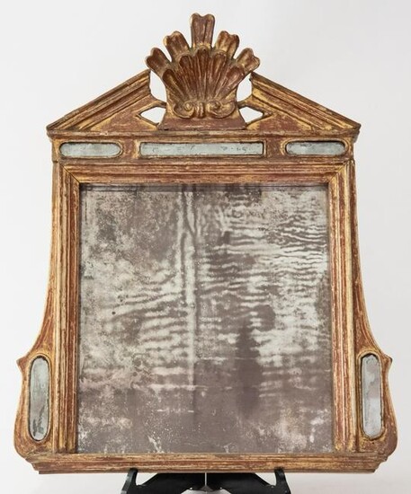 An Antique Italian Carved Wood Wall Mirror, Circa Late