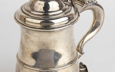 An English sterling silver Georgian tankard - London 1738,...