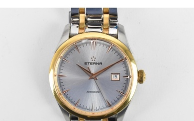 An Eterna, automatic, gents, stainless steel, bi-coloured wr...