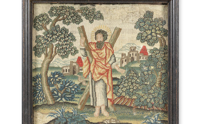 An embroidered picture of St. Andrew Early 18th century