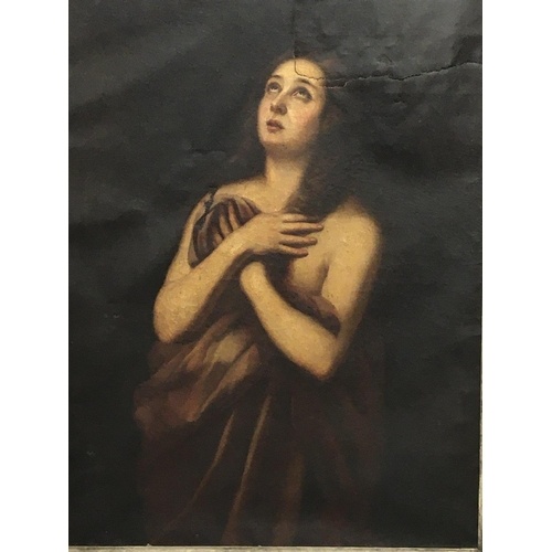 An framed 19th century oil painting on canvas a female figur...