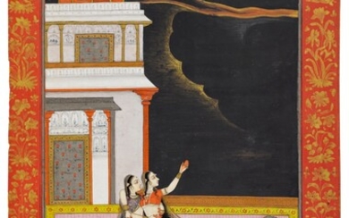 An illustration to a Ragamala series: Madhumadhavi Ragini, India, Deccan, possibly Aurangabad, circa 1720-40
