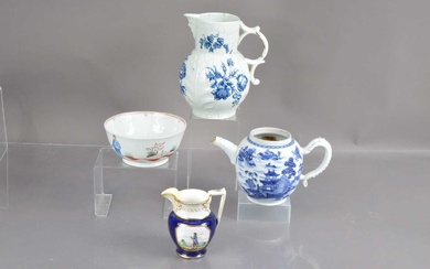 An interesting group with Early Worcester and New Hall porcelain pieces