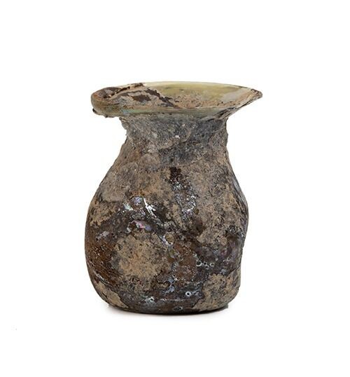 Ancient Roman Glass Flask - 4.5×3.5×3.5 cm - (1)