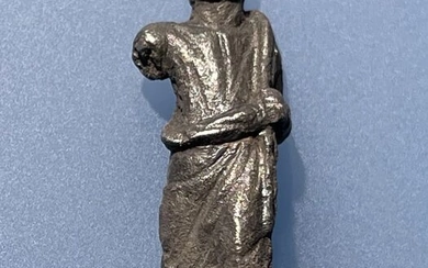 Ancient Roman Silver Exclusive Statuette of God Jupiter wearing Beautifully sculptured Toga from the Rheinland Collection